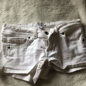 White denim shorts